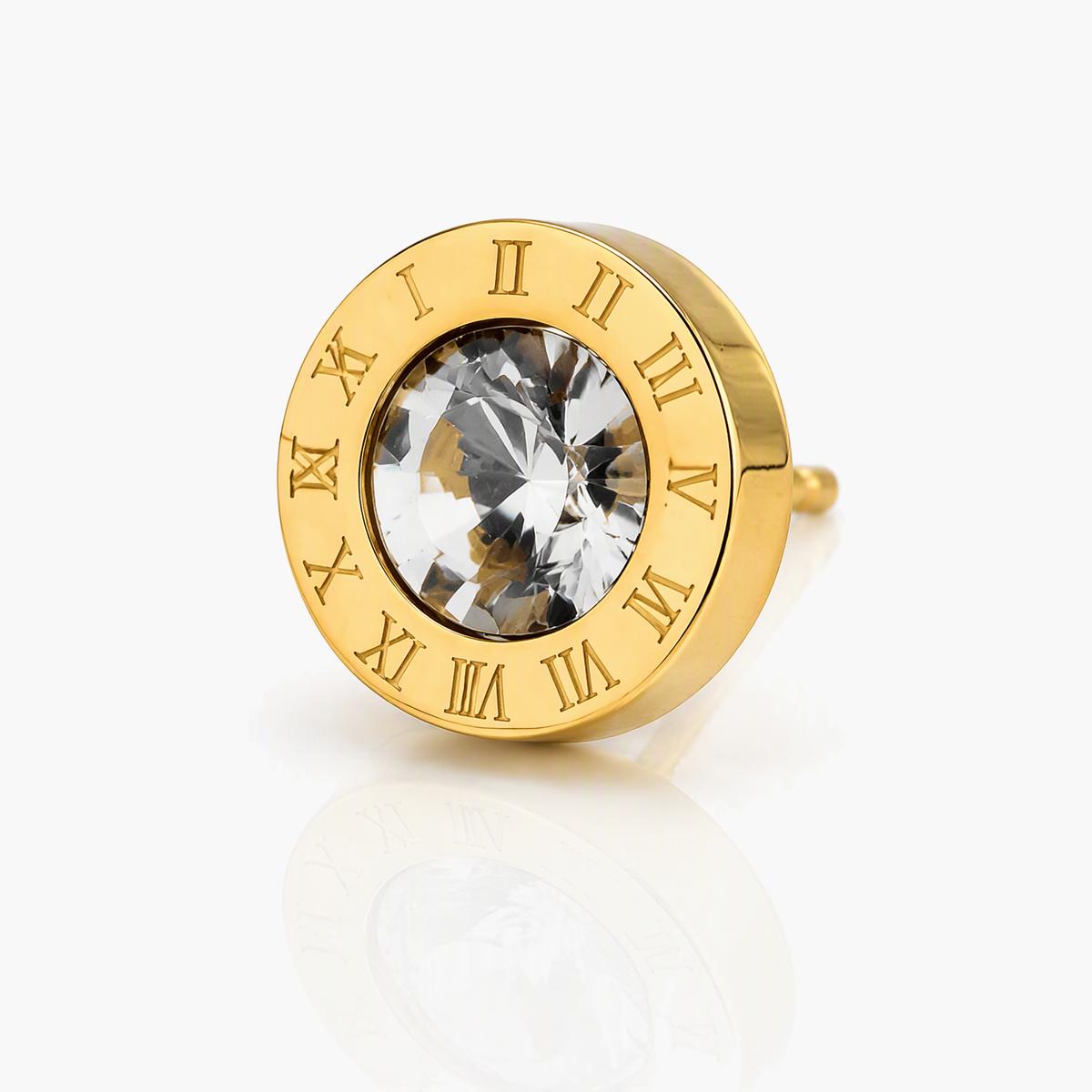 Roman Numeral Disc Stud Earrings