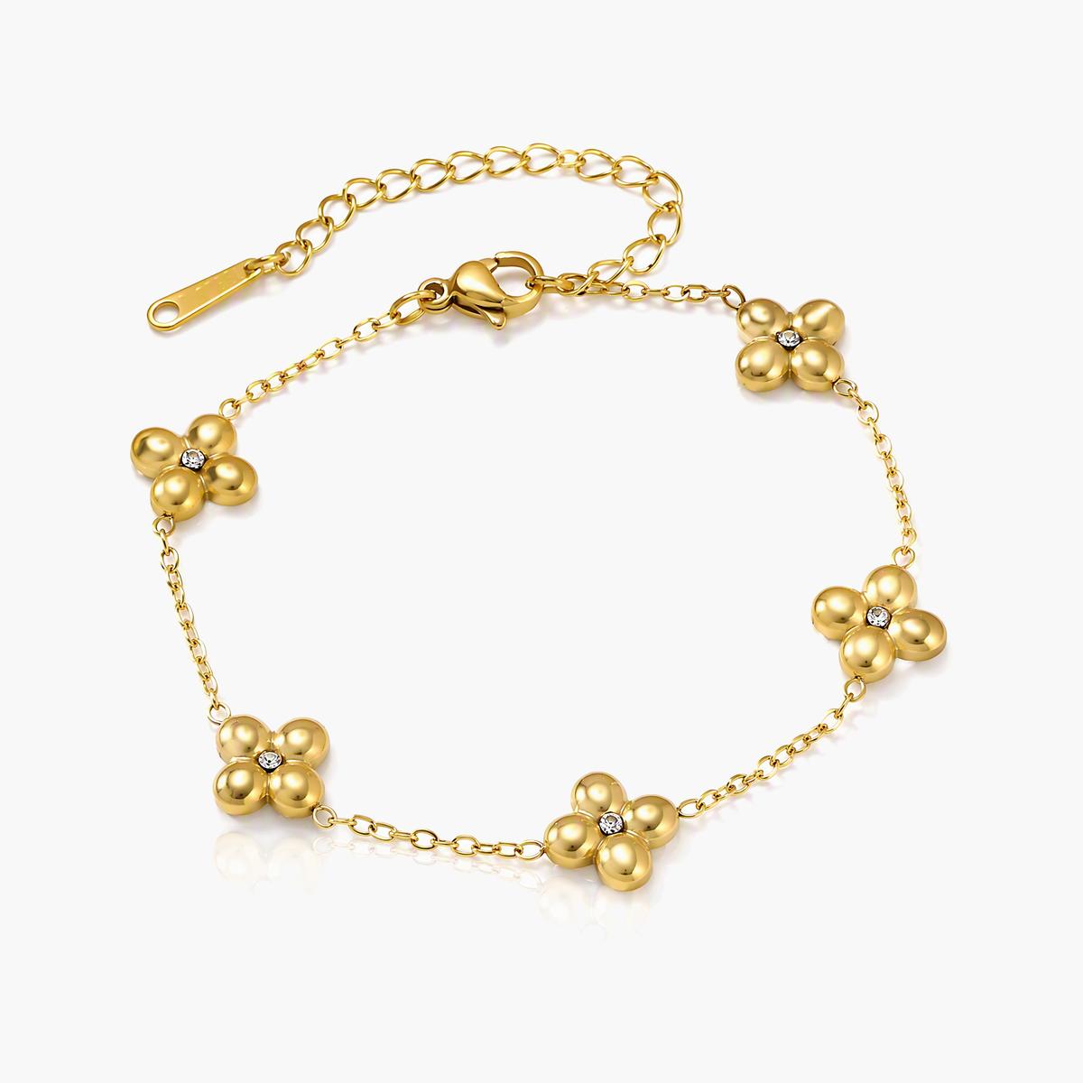 Dainty Four-Leaf Clover Bracelet
