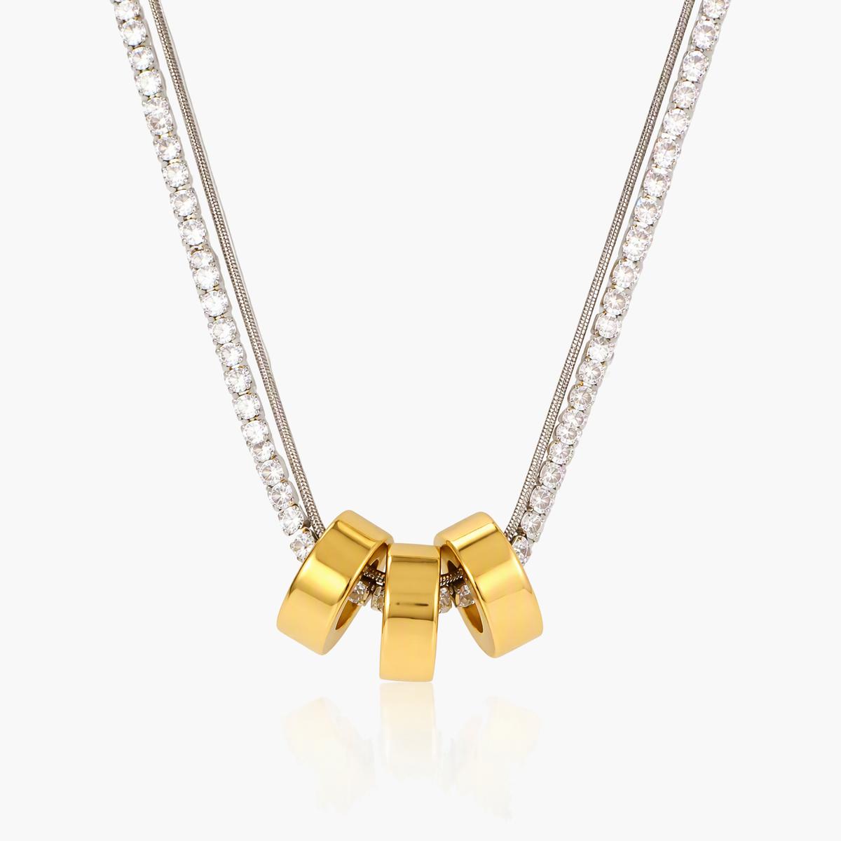 Dainty Double Layer Disc Necklace