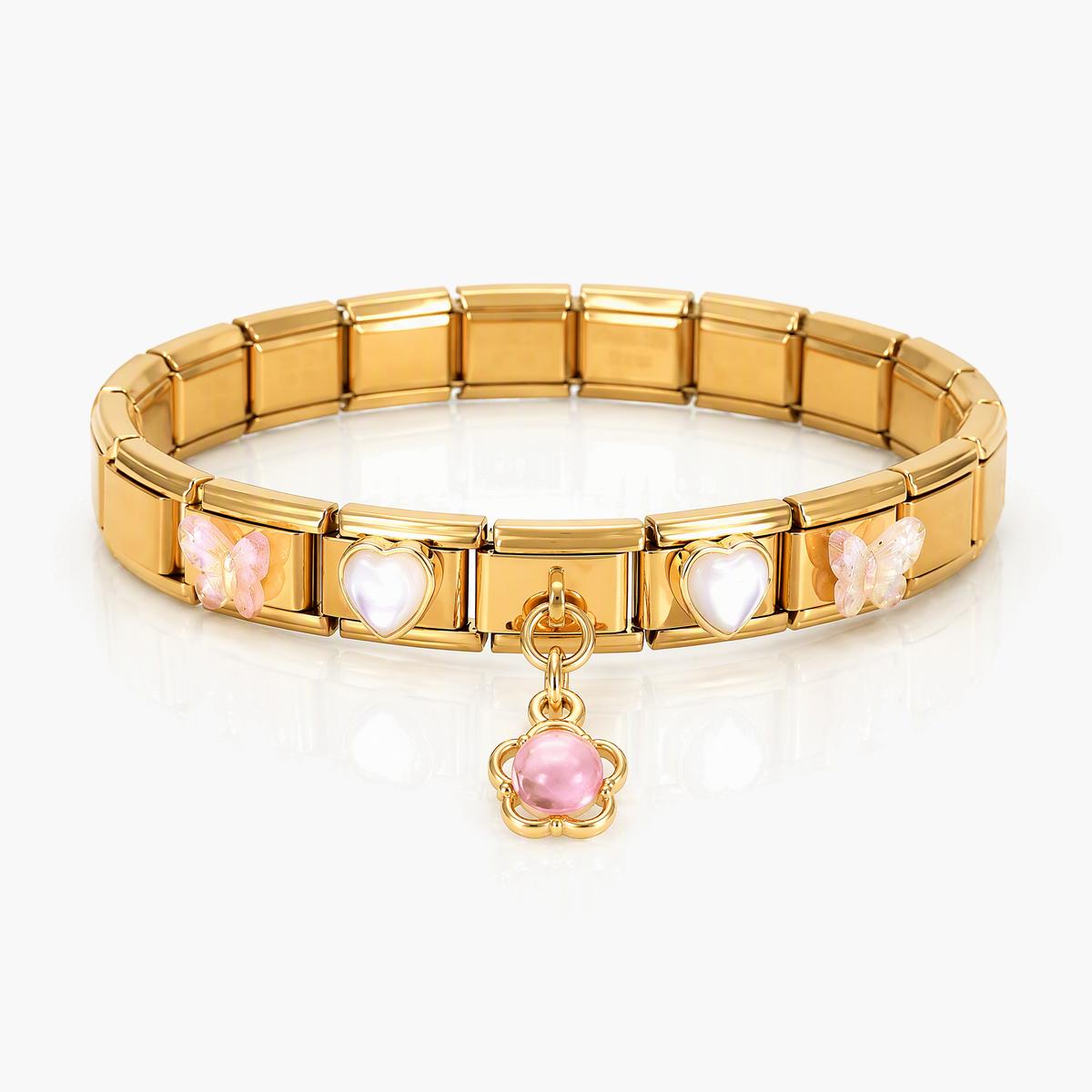 Cute Heart & Butterfly Charm Bracelet