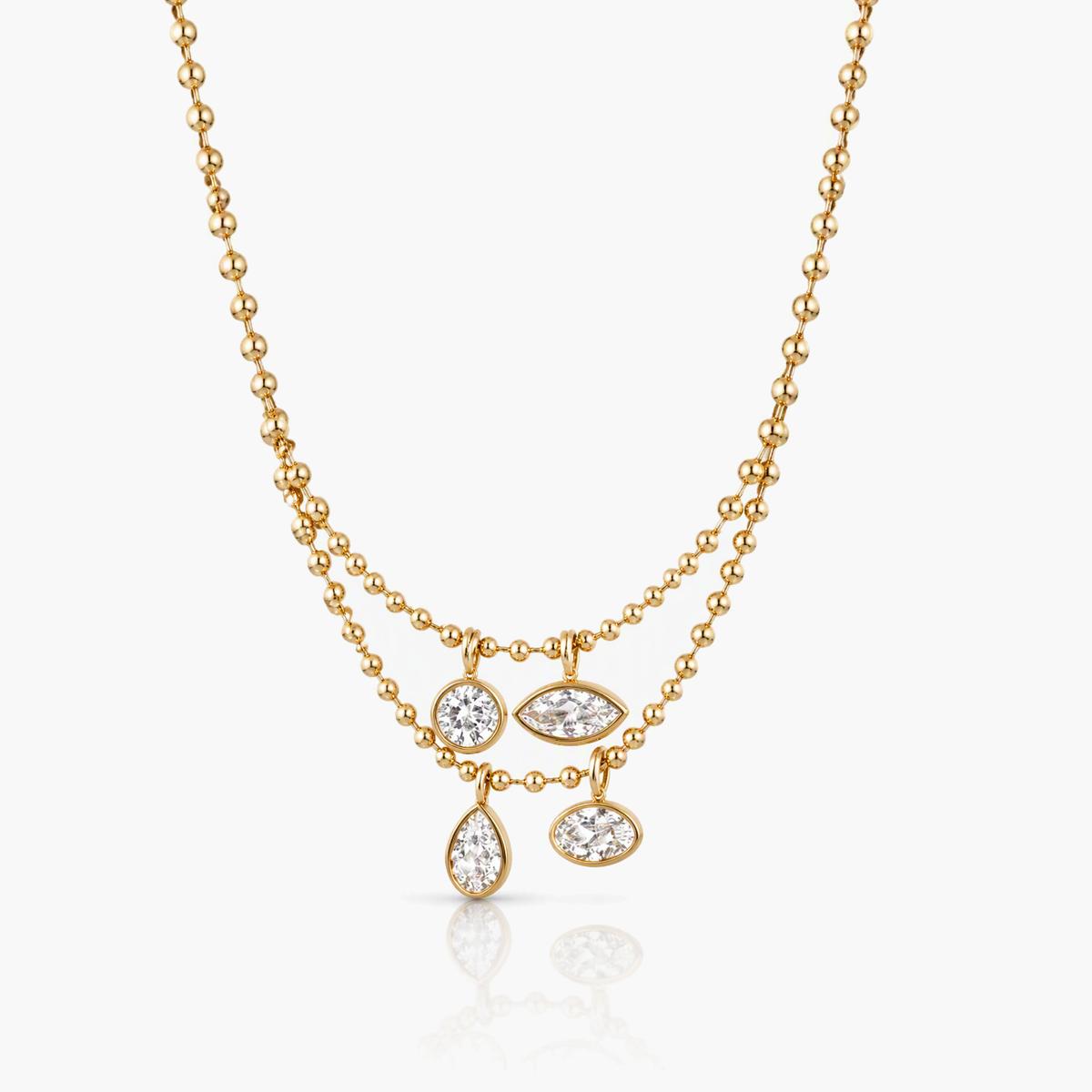 Dainty Mixed Shape Pendant Necklace