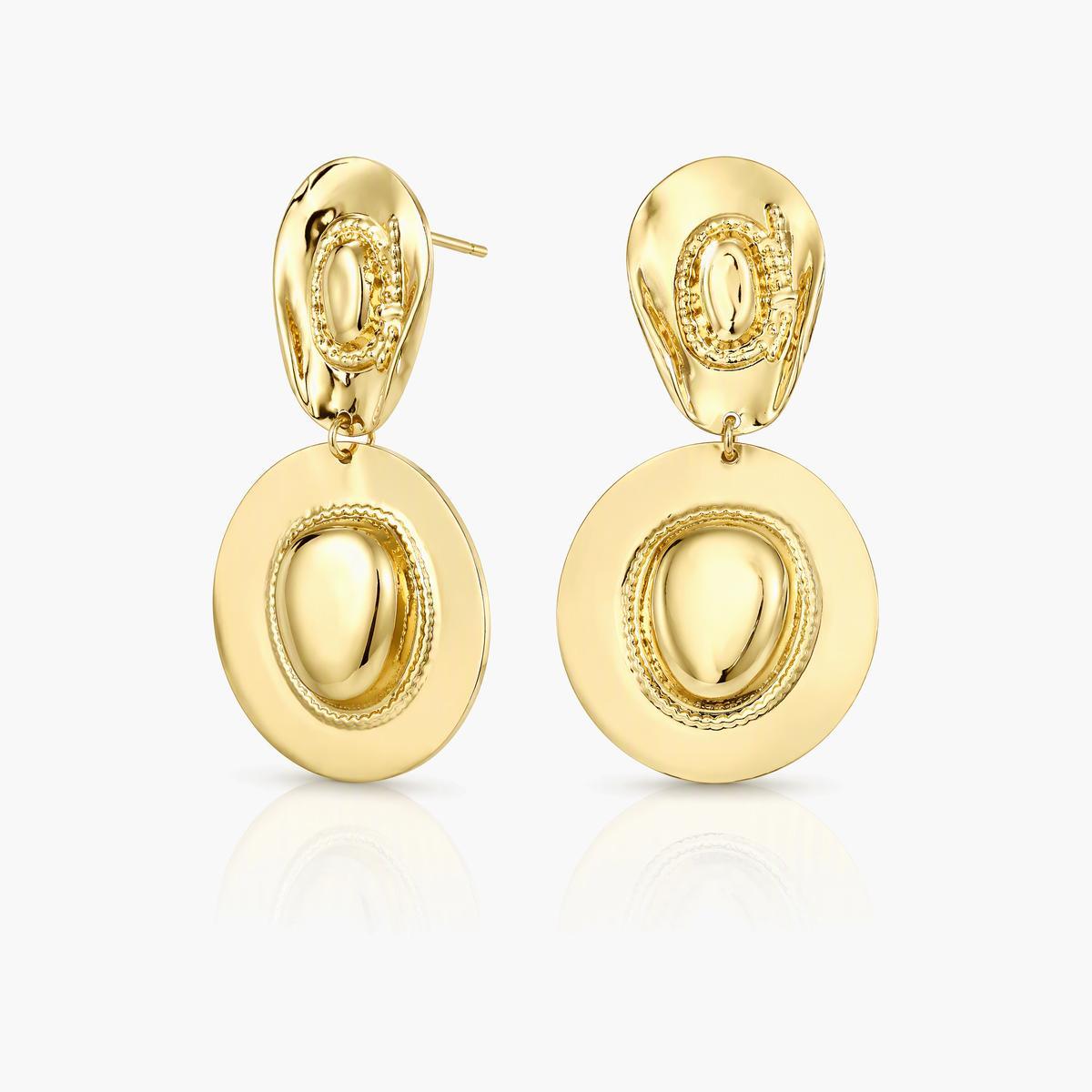 Trendy Cowboy Hat Drop Earrings