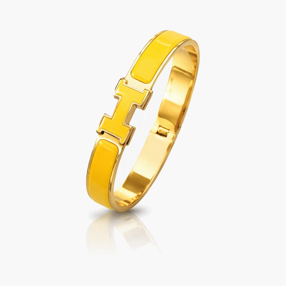Elegant Wide H-Clasp Bangle