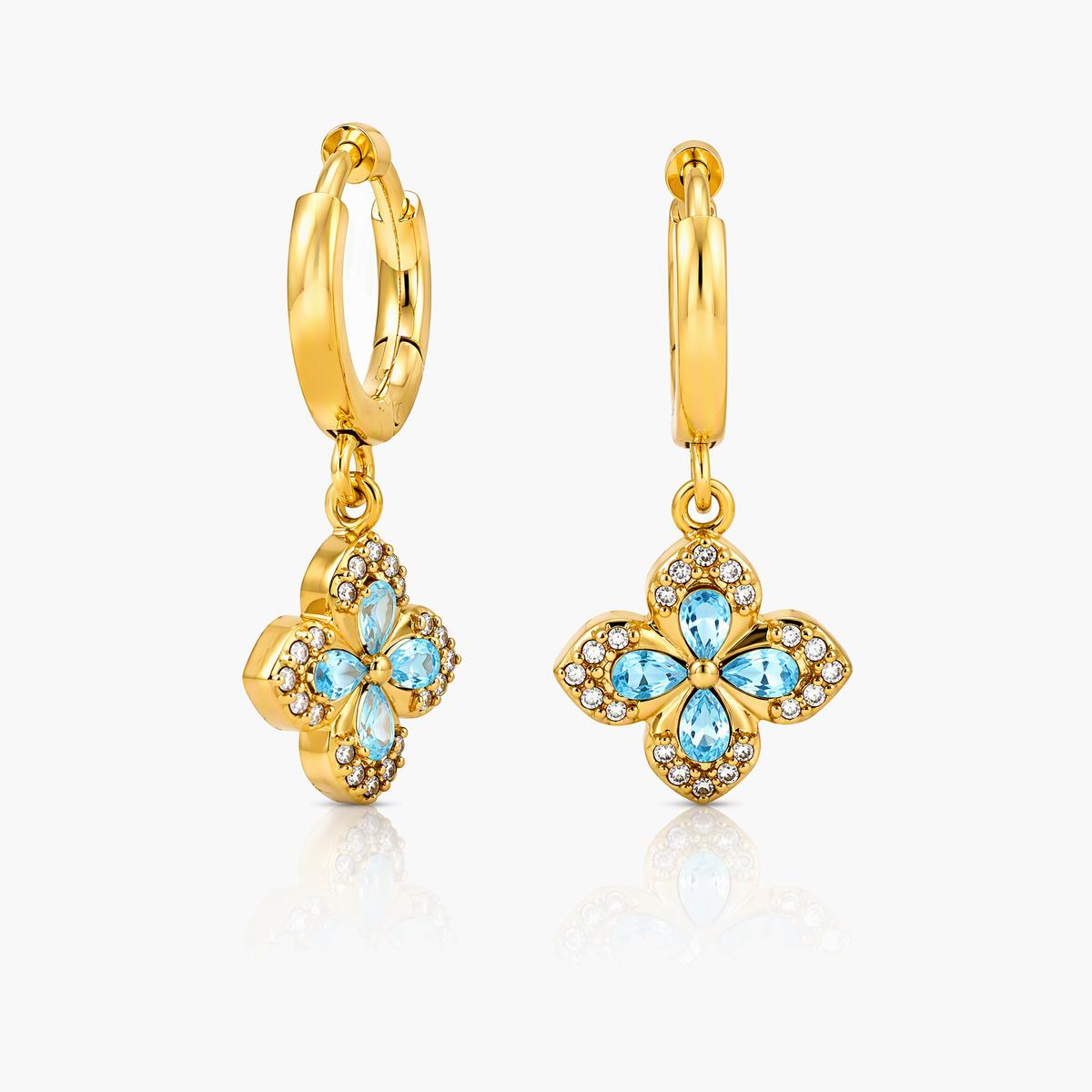 Four-Leaf Clover Huggie Earrings