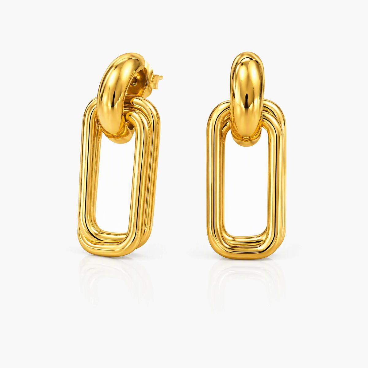 Chunky Double Layer Oval Earrings