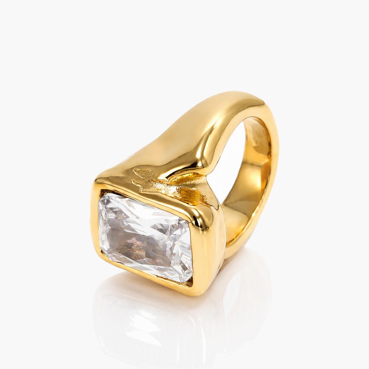 Chunky Square Stone Ring