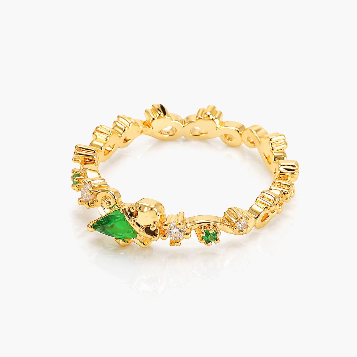 Dainty Floral & Heart Open Ring