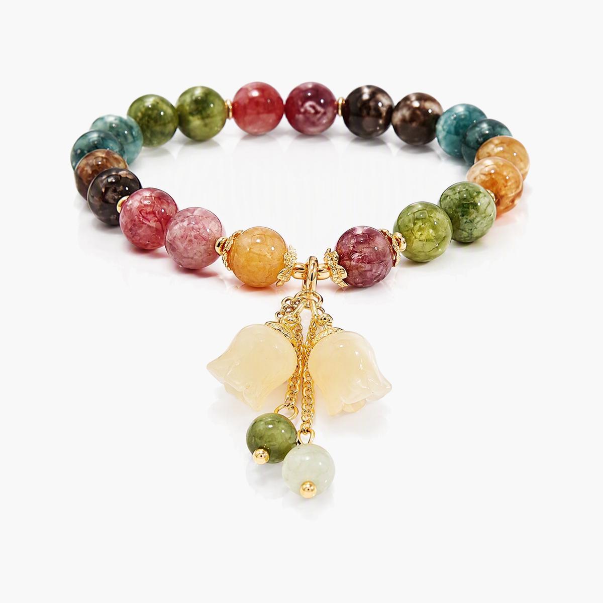 Elegant Lily Bell Charm Bracelet
