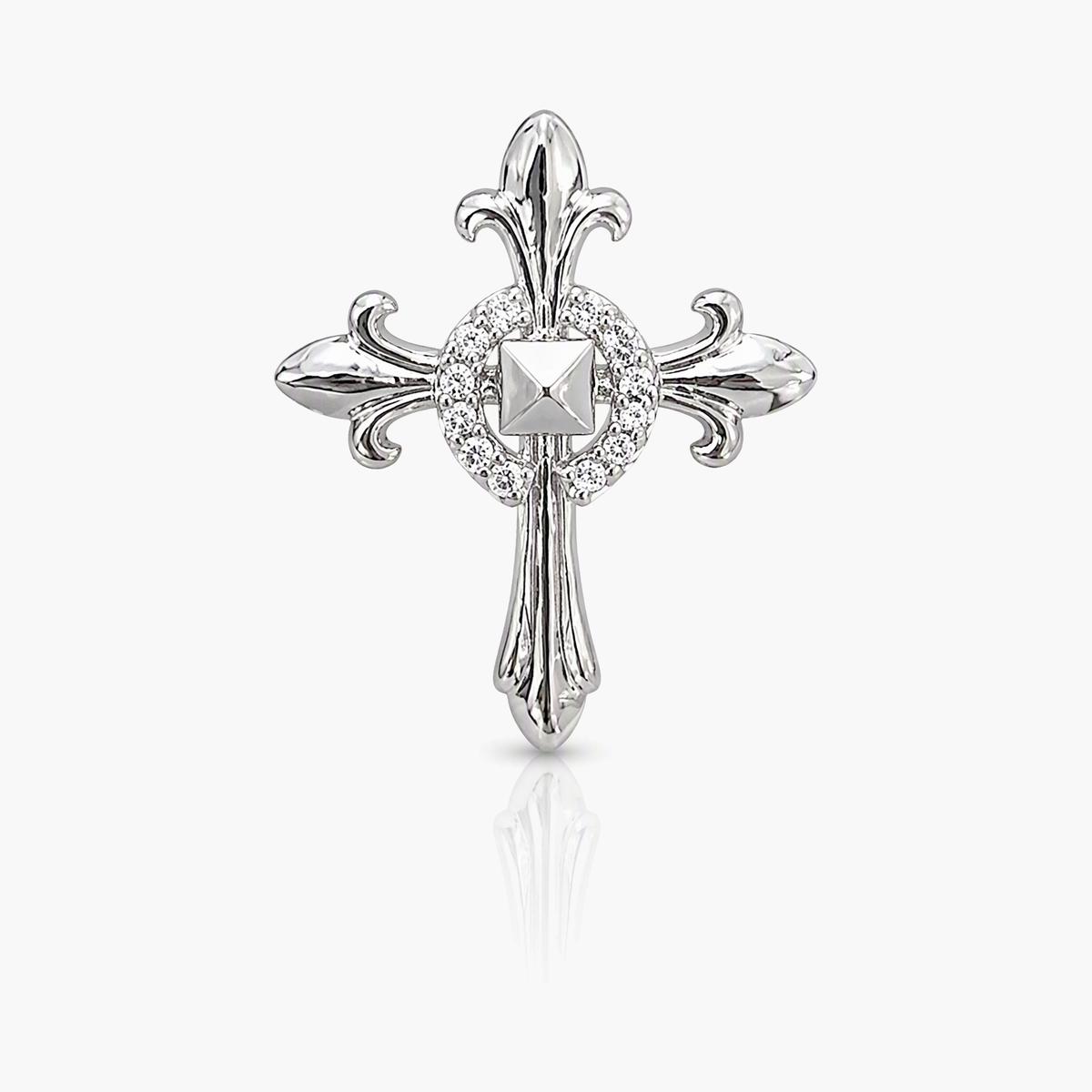 Fleur-De-Lis Cross Stud Earrings