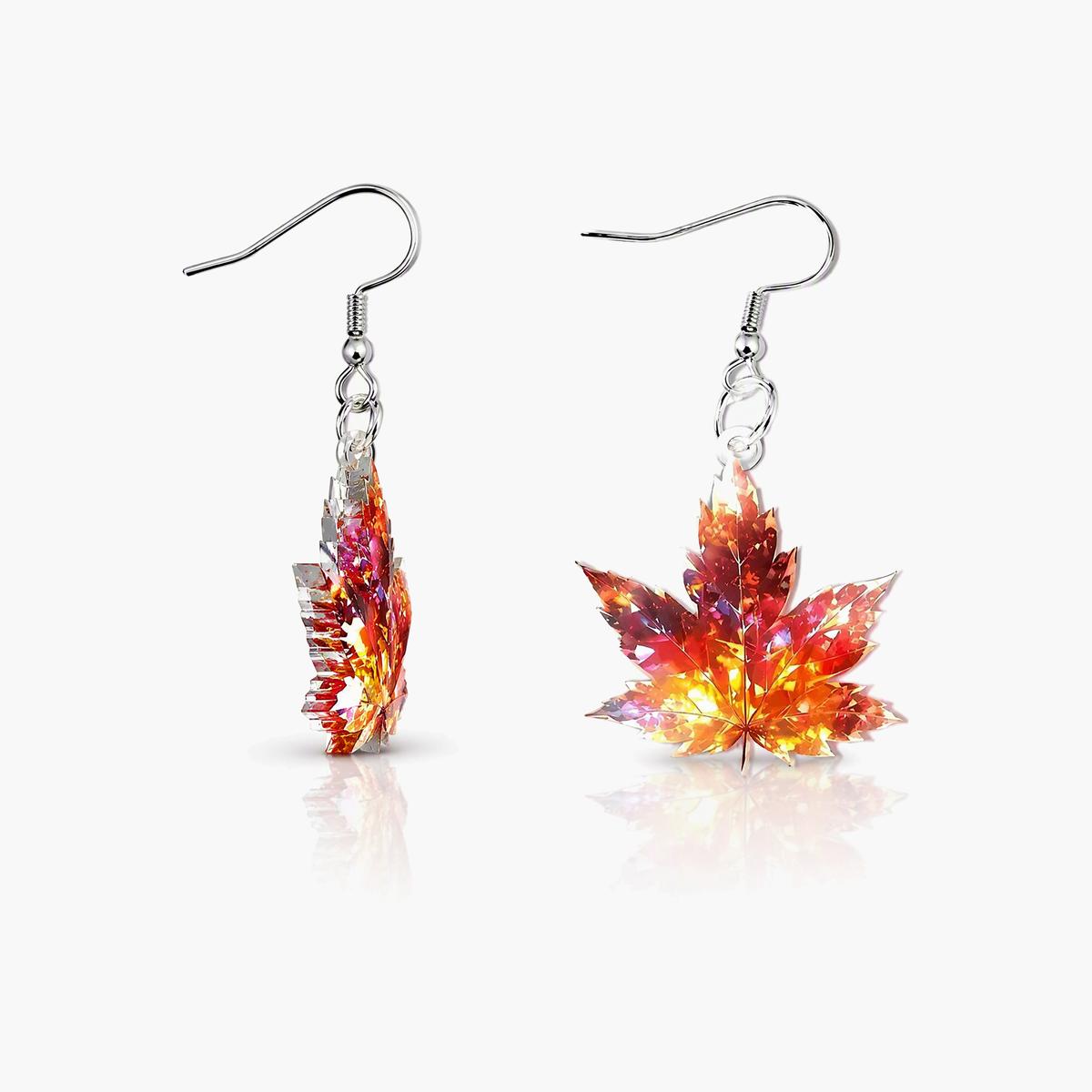 Autumn Maple Leaf Drop Earrings