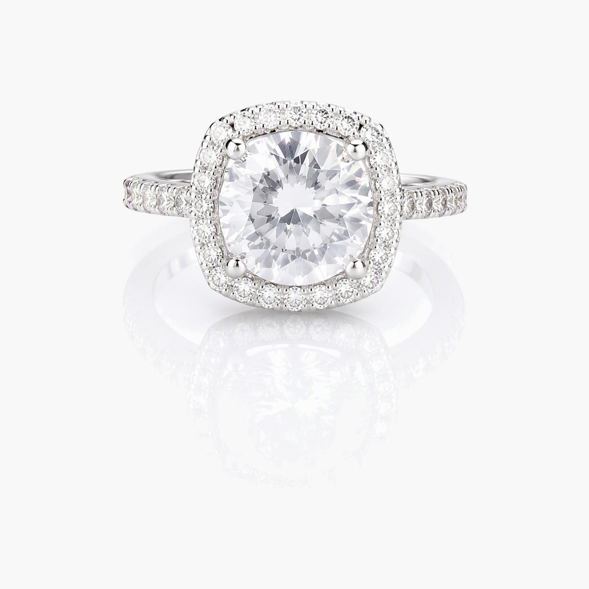 Elegant Halo Stone Ring