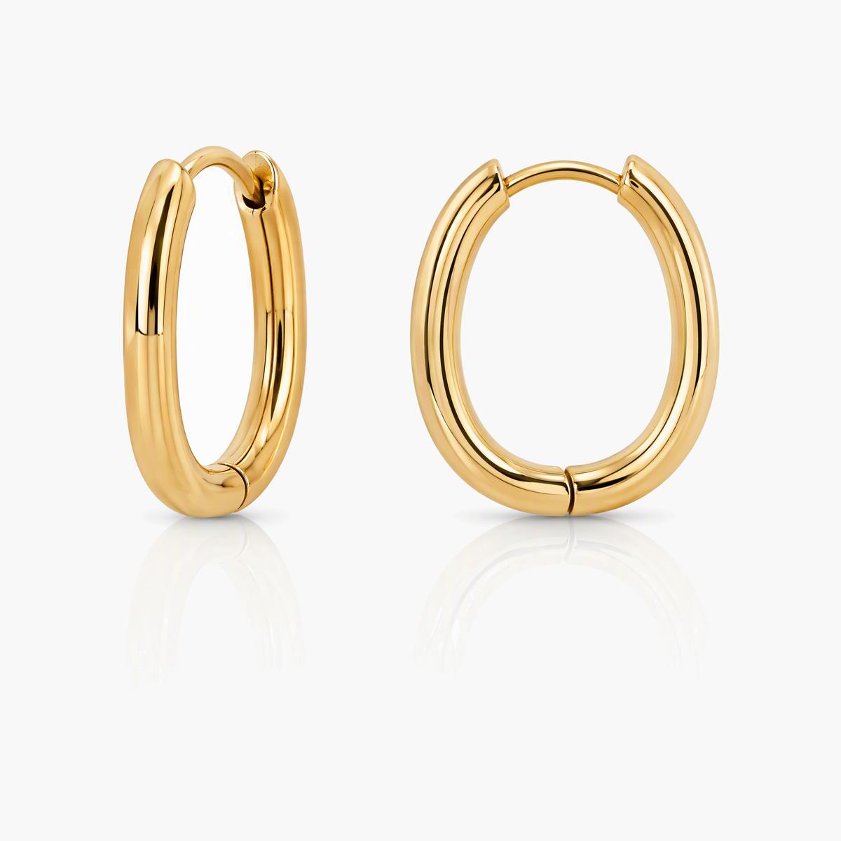 Minimalist Oval Huggie Earrings