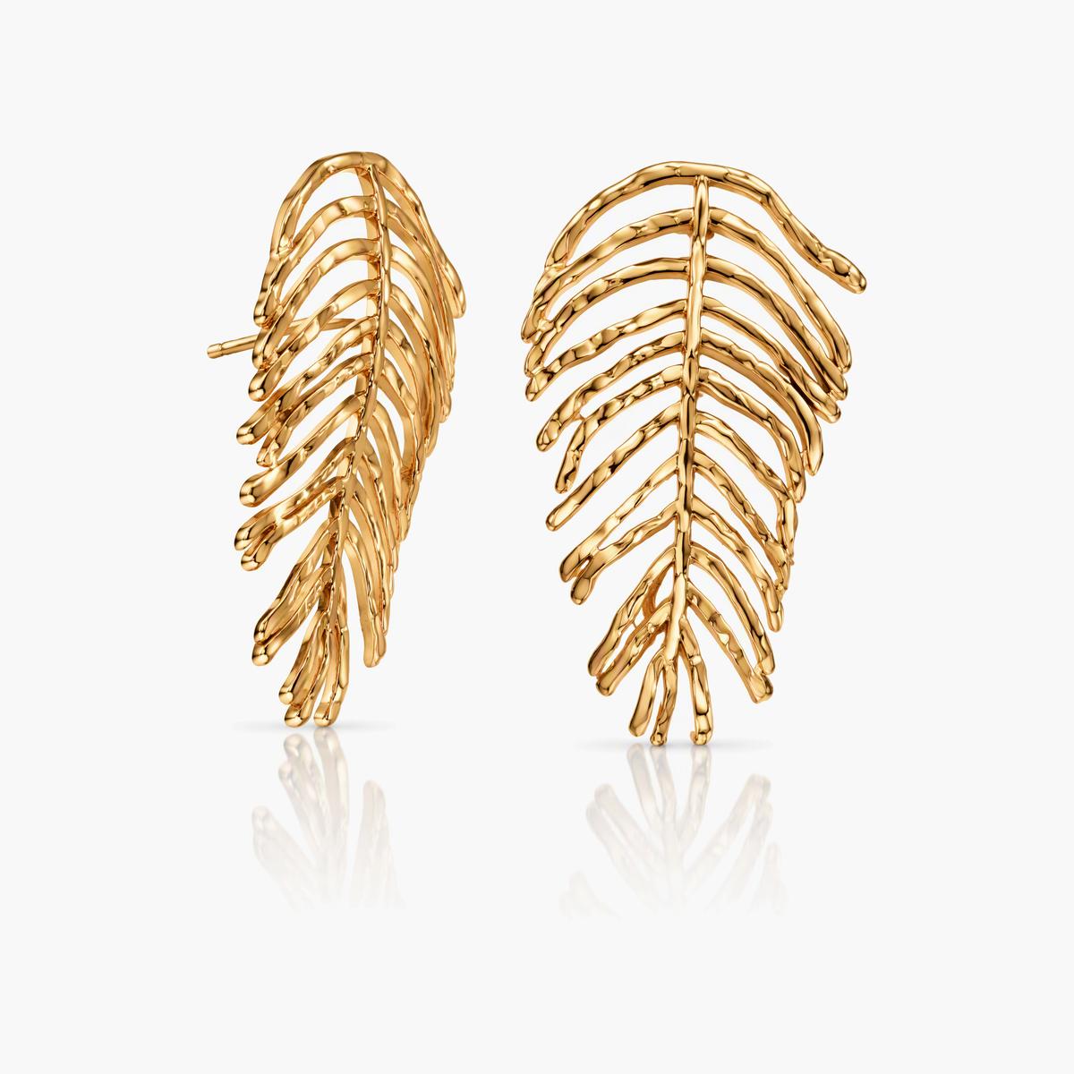 Leaf Branch Stud Earrings