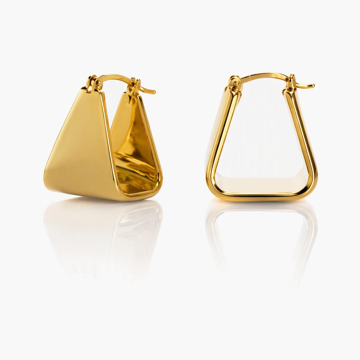 Geometric Triangle Hoop Earrings