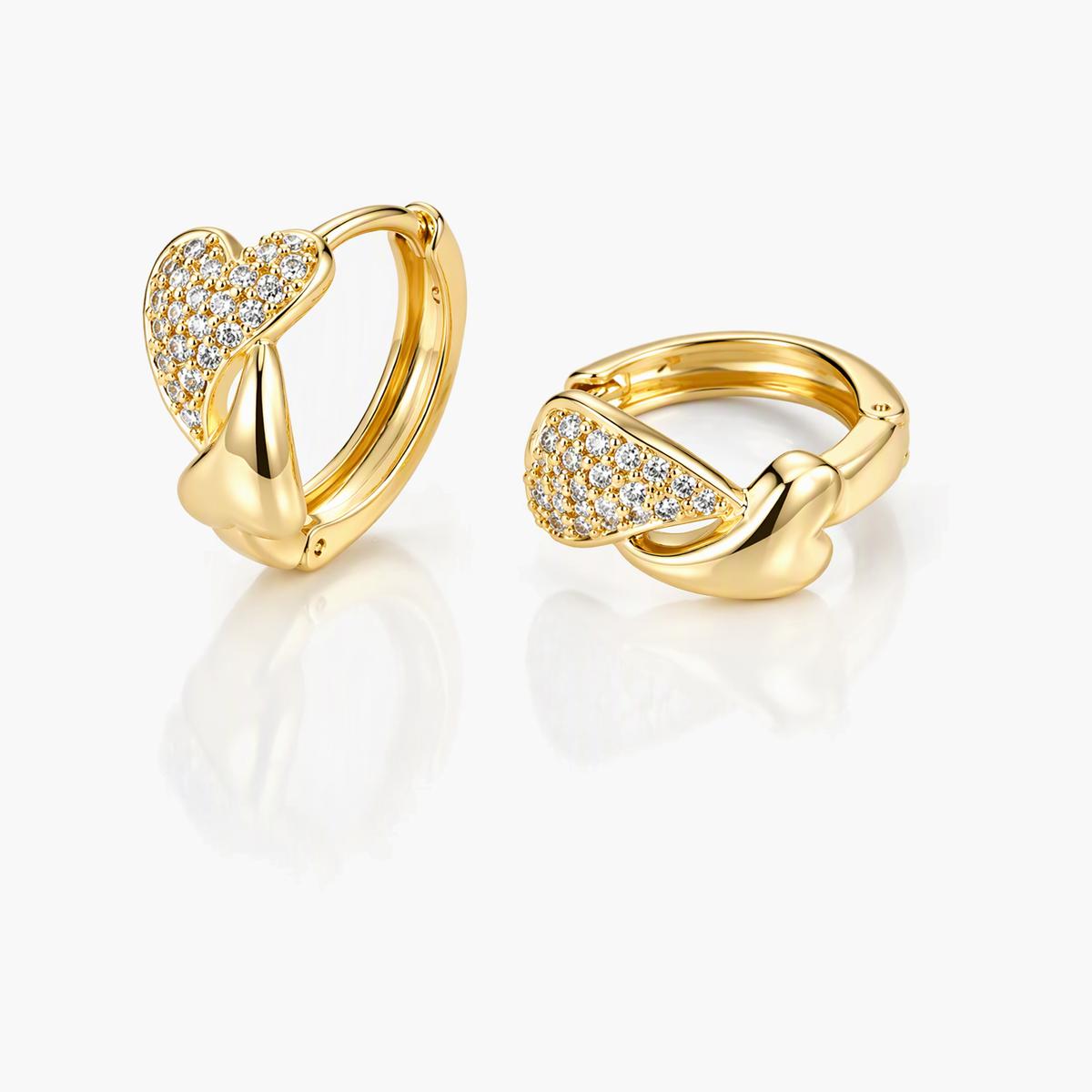 Cute Heart Charm Huggie Earrings