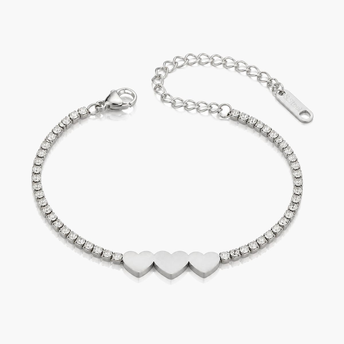 Dainty Triple Heart Bracelet