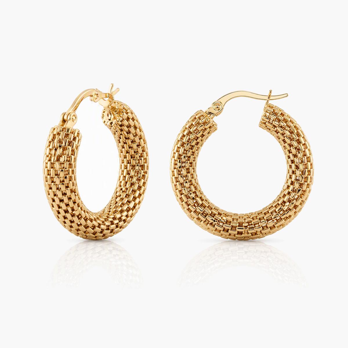 Woven Mesh Hoop Earrings