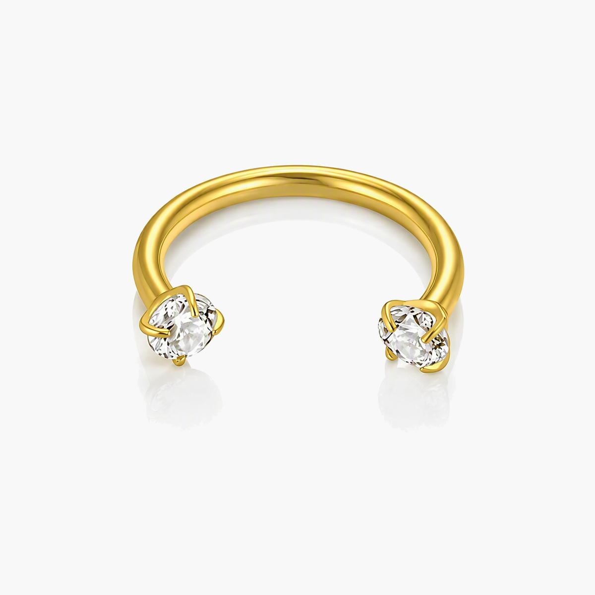Dainty Gemstone Horseshoe Nose Ring