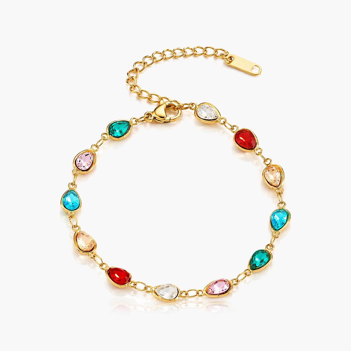 Trendy Multi-Stone Link Bracelet