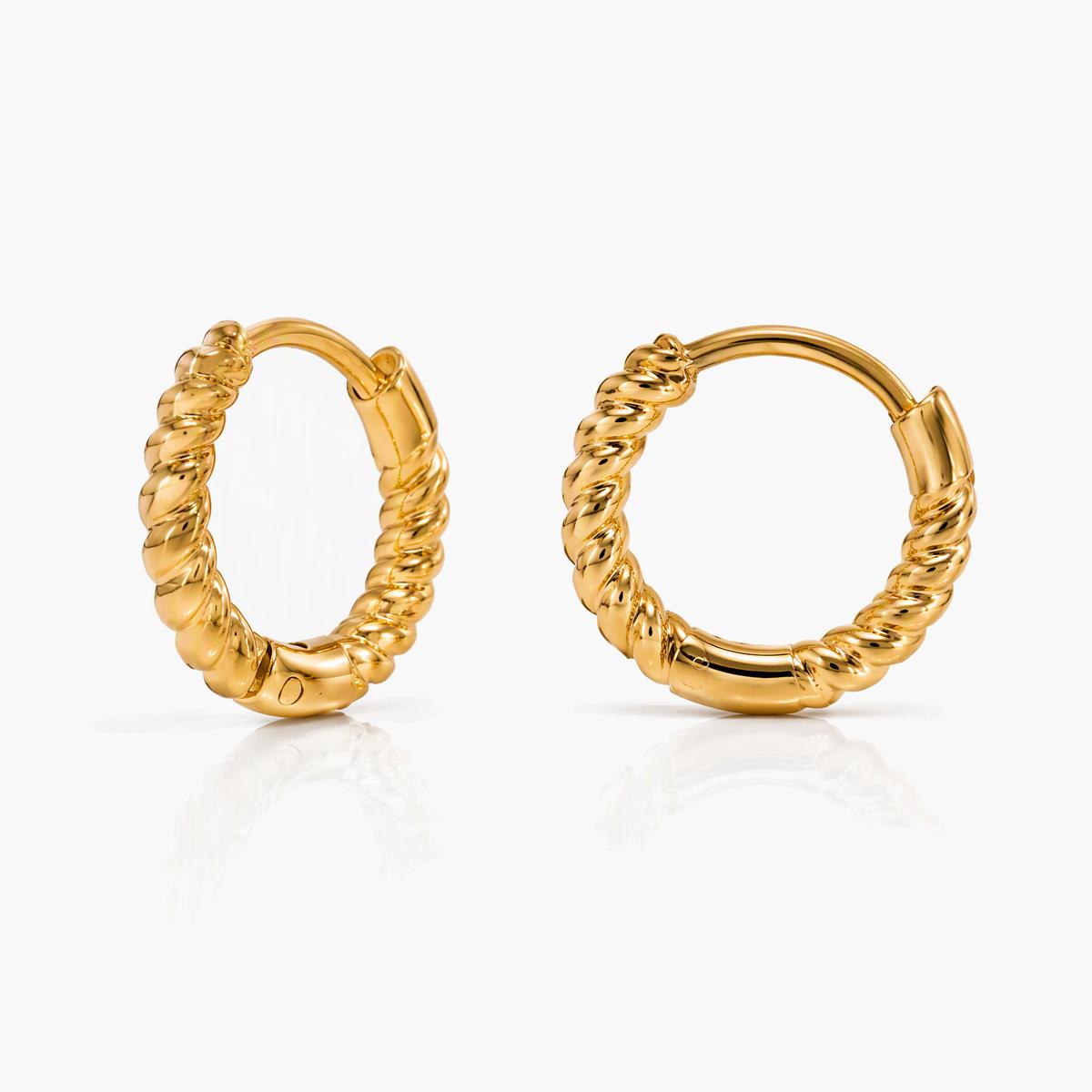 Twisted Band Huggie Earrings