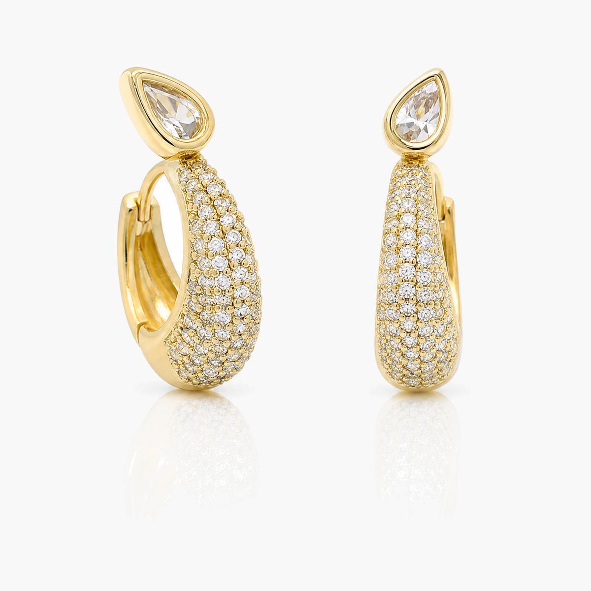 Elegant Teardrop Huggie Earrings