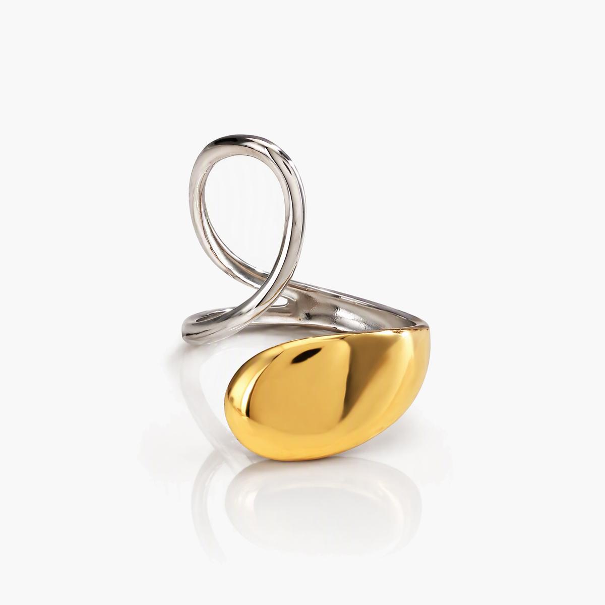 Minimalist Interlocking Loops Ring