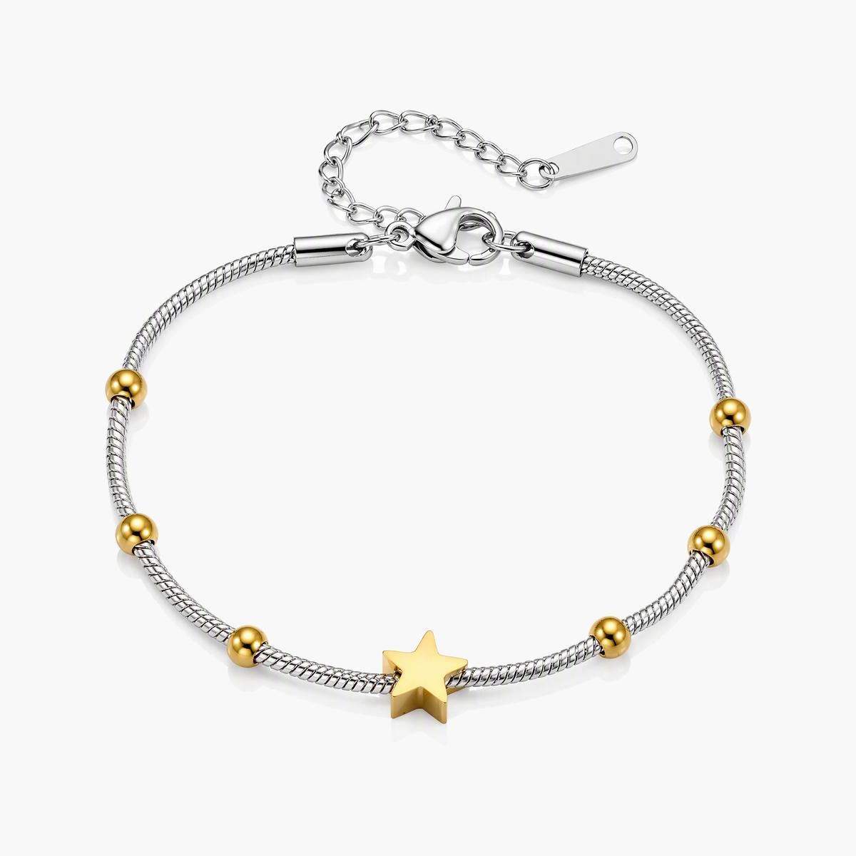 Dainty Star Snake Chain Bracelet
