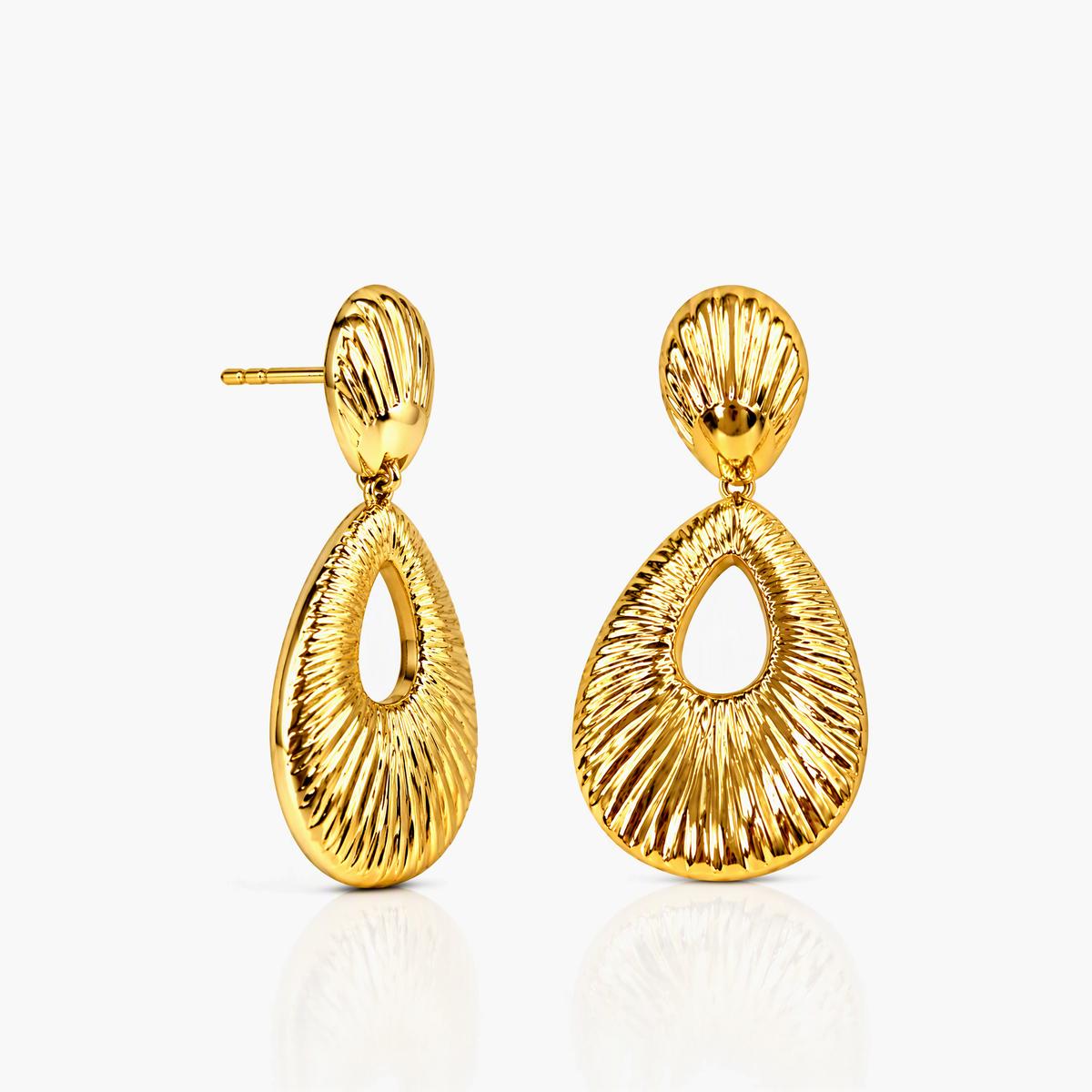 Textured Teardrop Drop Earrings