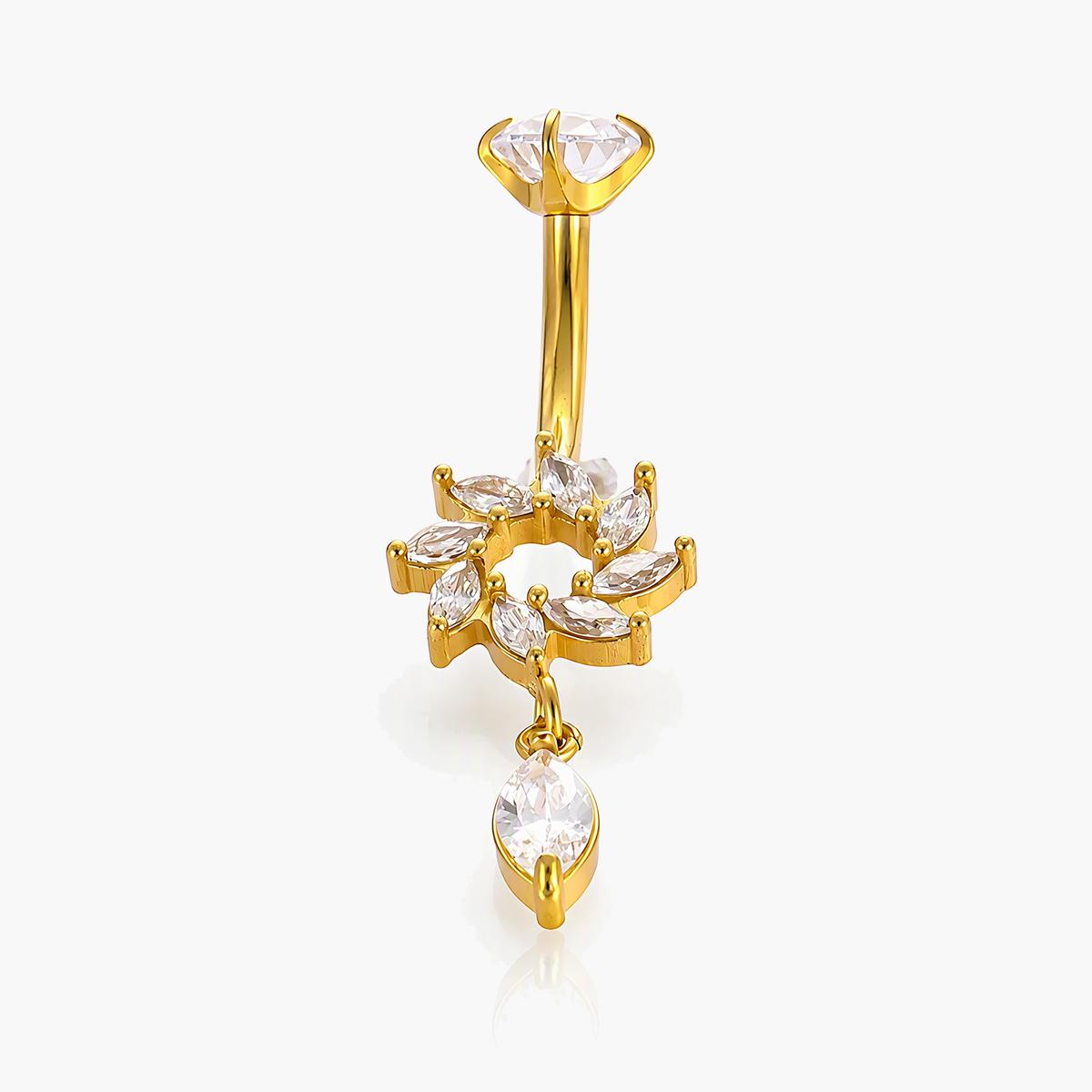 Floral Charm Belly Ring