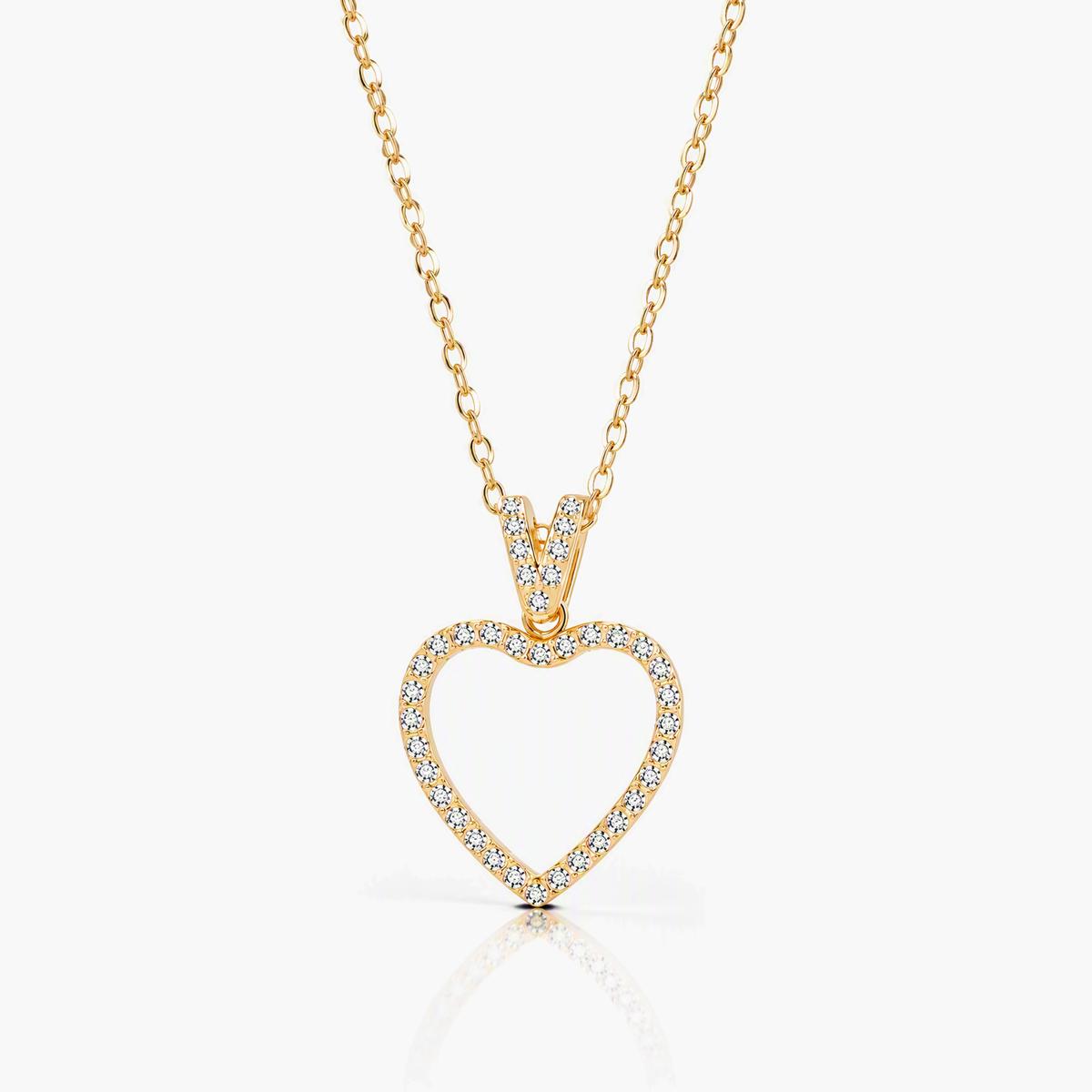 Dainty Open Heart Pendant Necklace