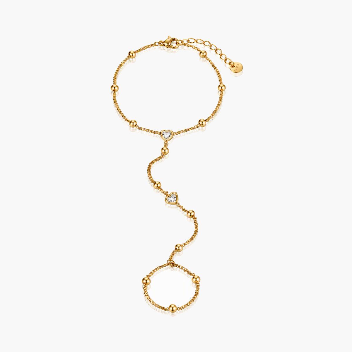 Dainty Heart Hand Chain Bracelet