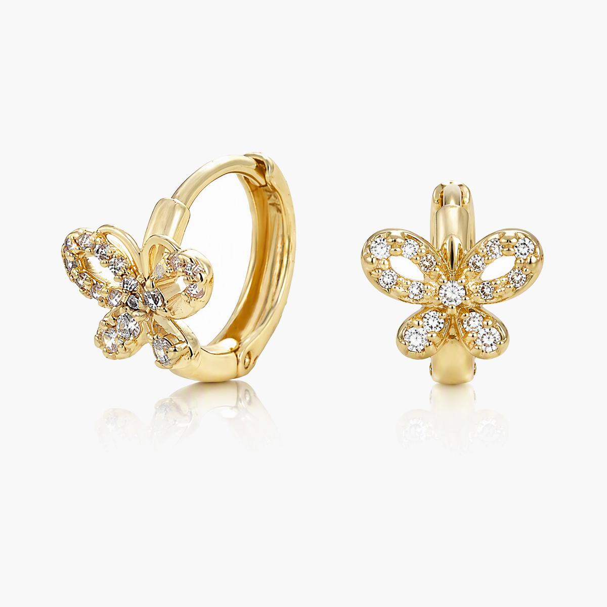 Dainty Flower Huggie Earrings