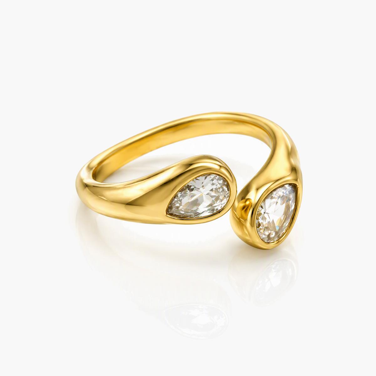 Star Stone Open Cuff Ring