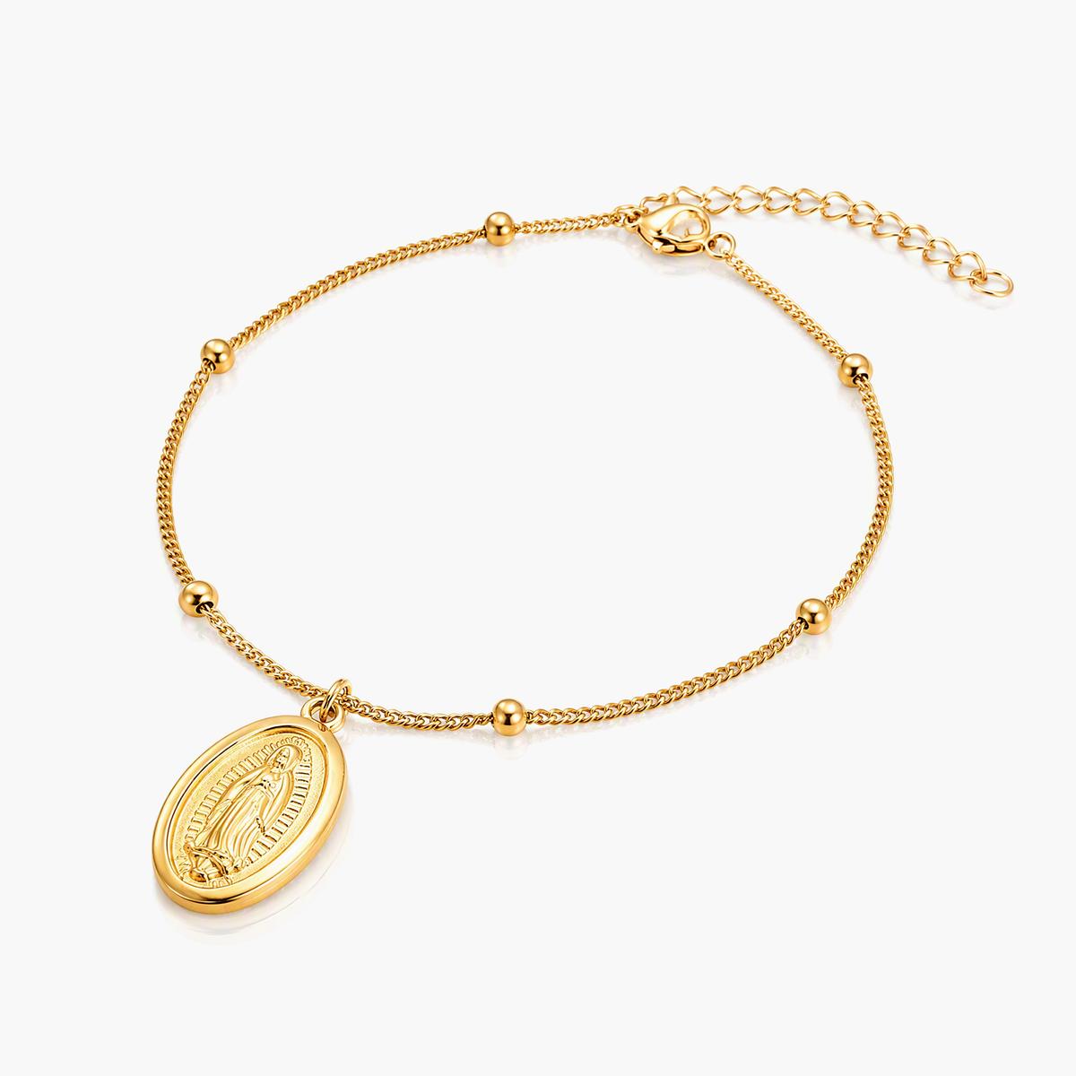 Dainty Oval Virgin Mary Bracelet