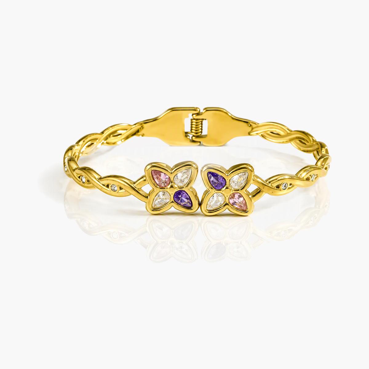 Leaf Vine Twist Chain Butterfly Bracelet
