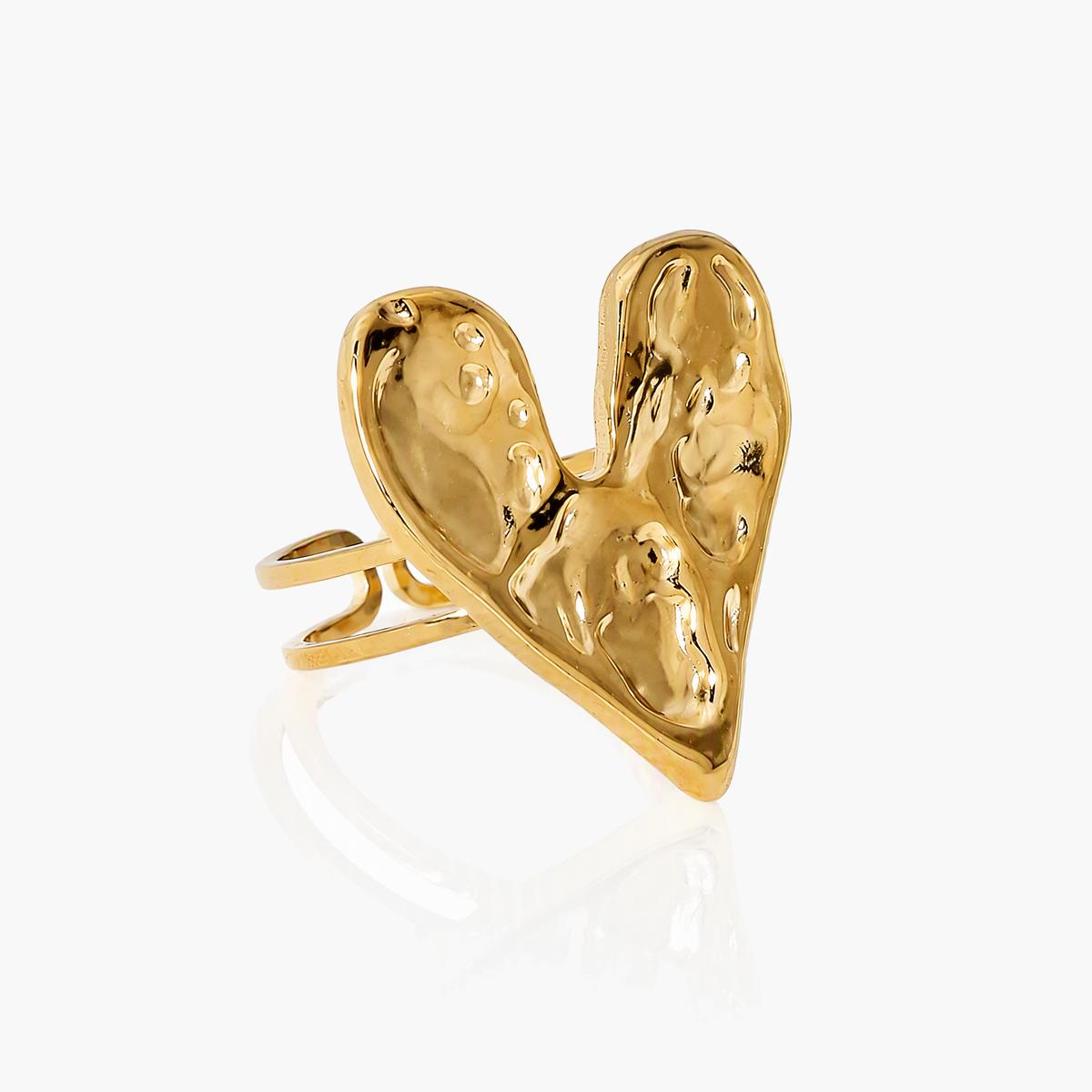 Textured Heart Open Ring