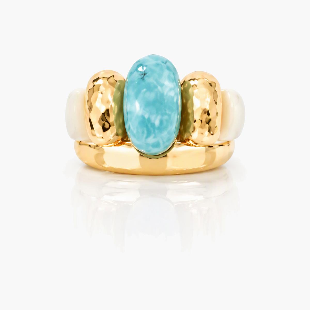 Chunky Stacked Stone Ring