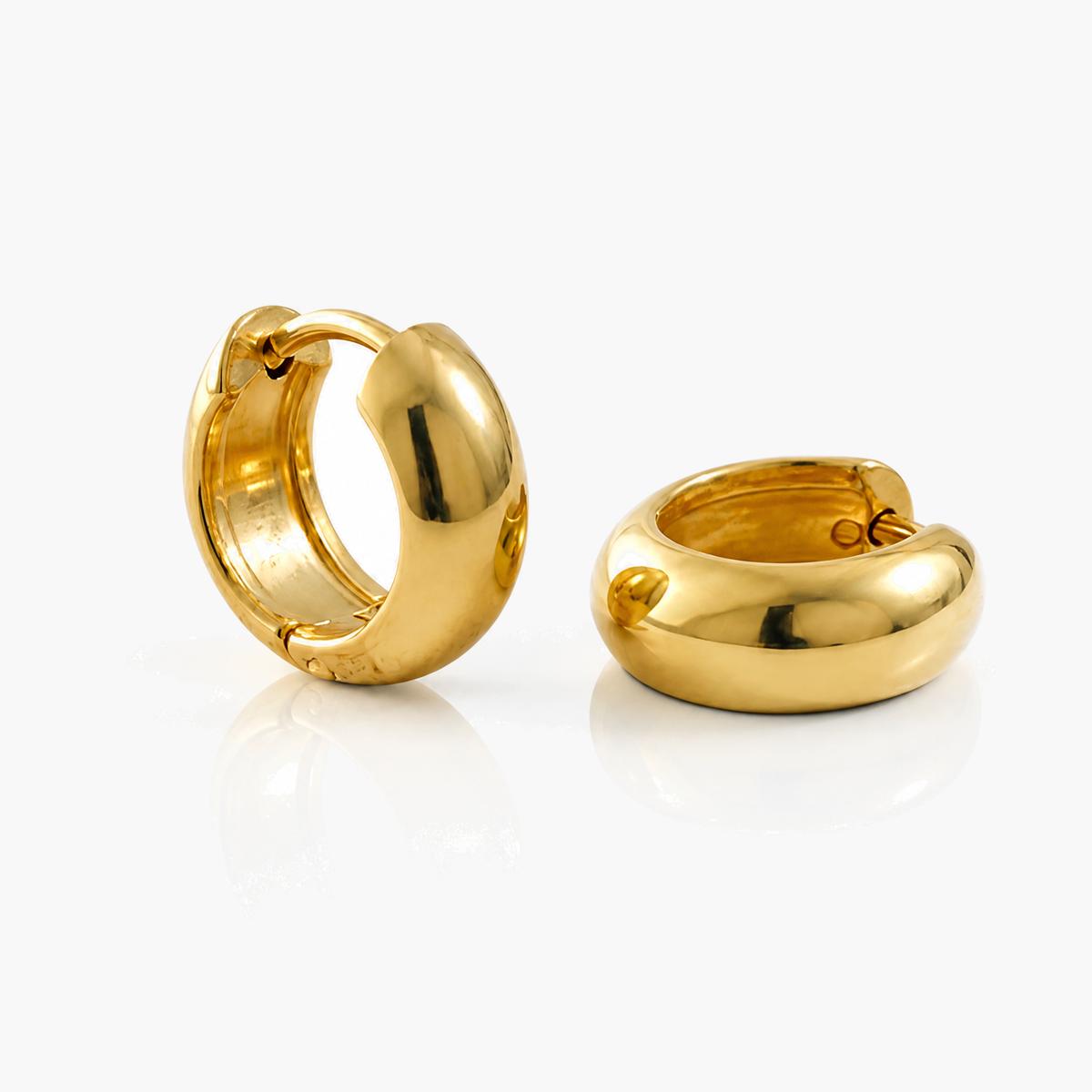 Chunky Round Huggie Earrings