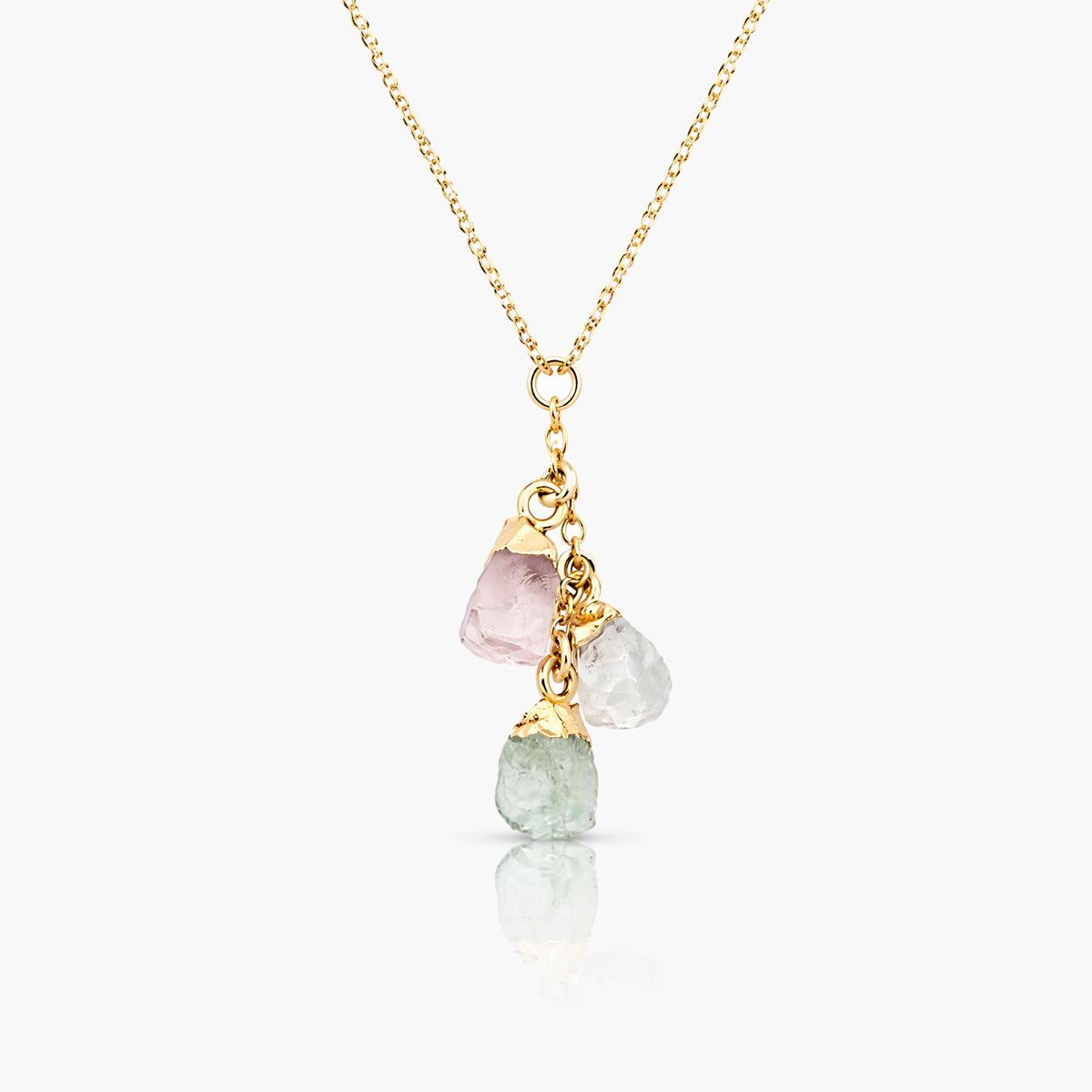 Dainty Three-Stone Cluster Necklace