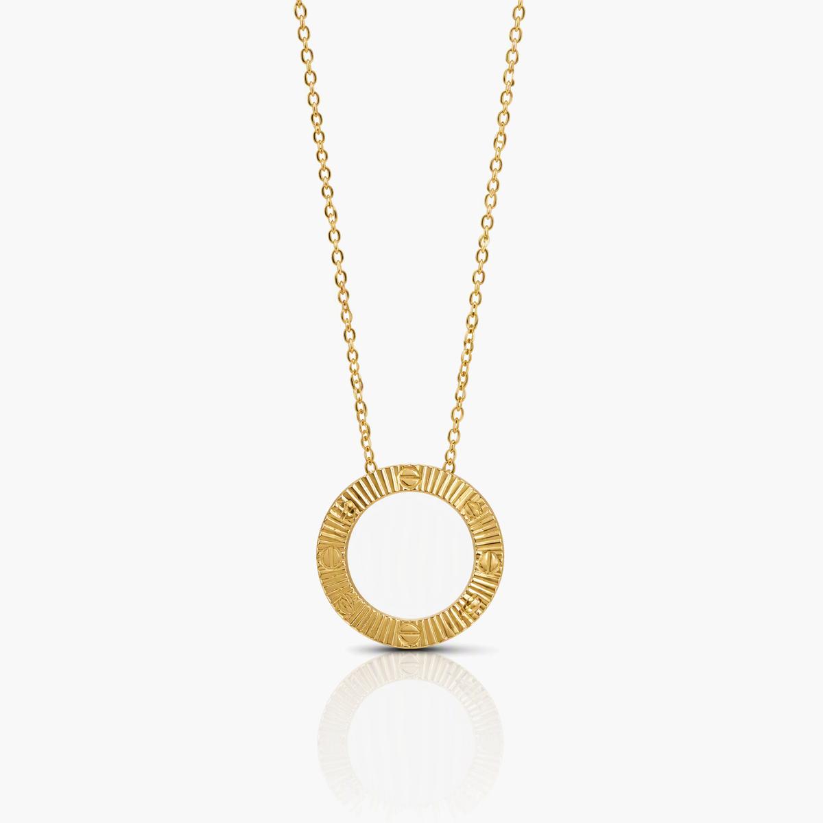 Roman Numeral Ring Pendant Necklace