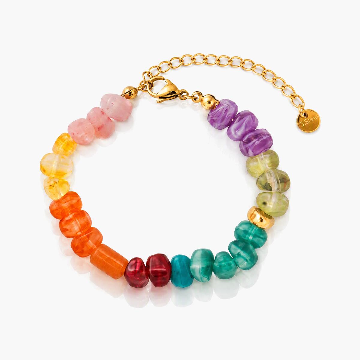 Trendy Multicolor Stone Bead Bracelet