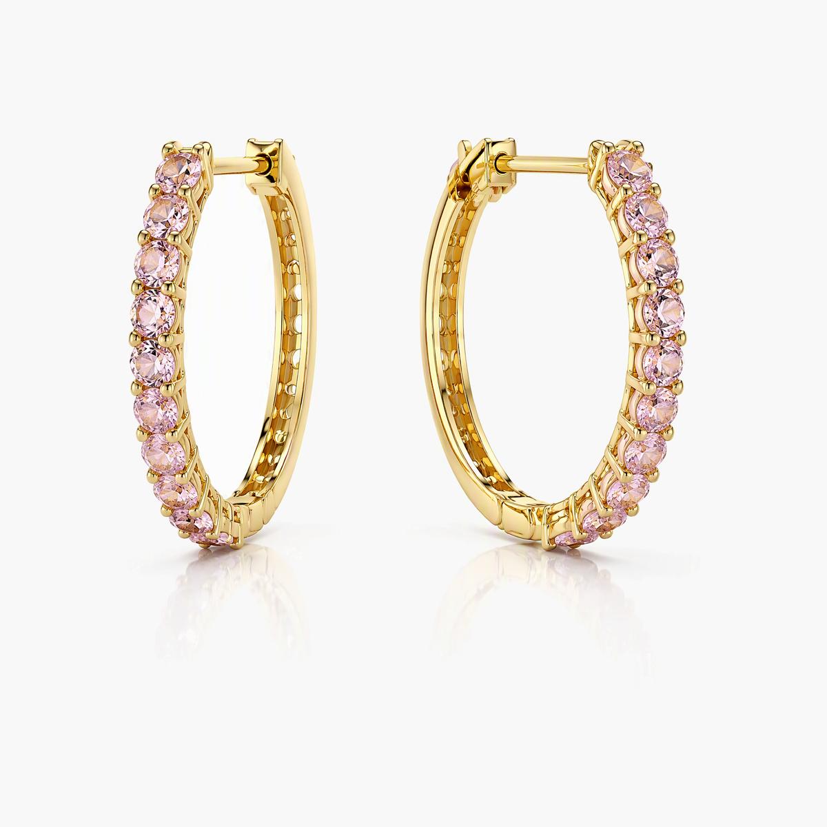 Pave Stone Hoop Earrings