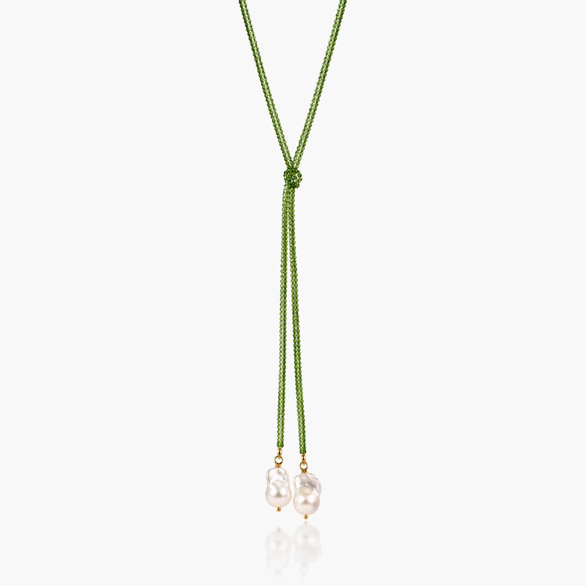 Boho Teardrop Pearl Lariat Necklace