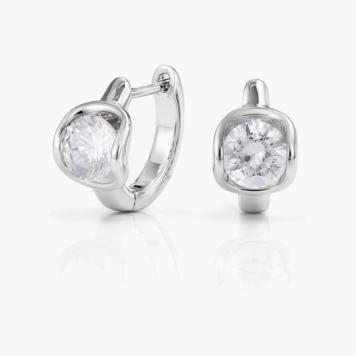 Single Stone Huggie Earrings