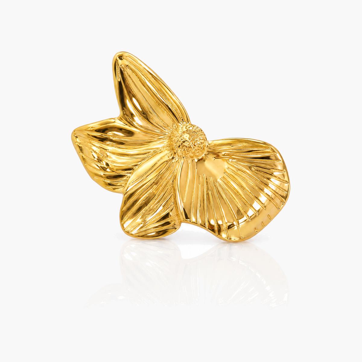 Flower and Leaf Stud Earrings