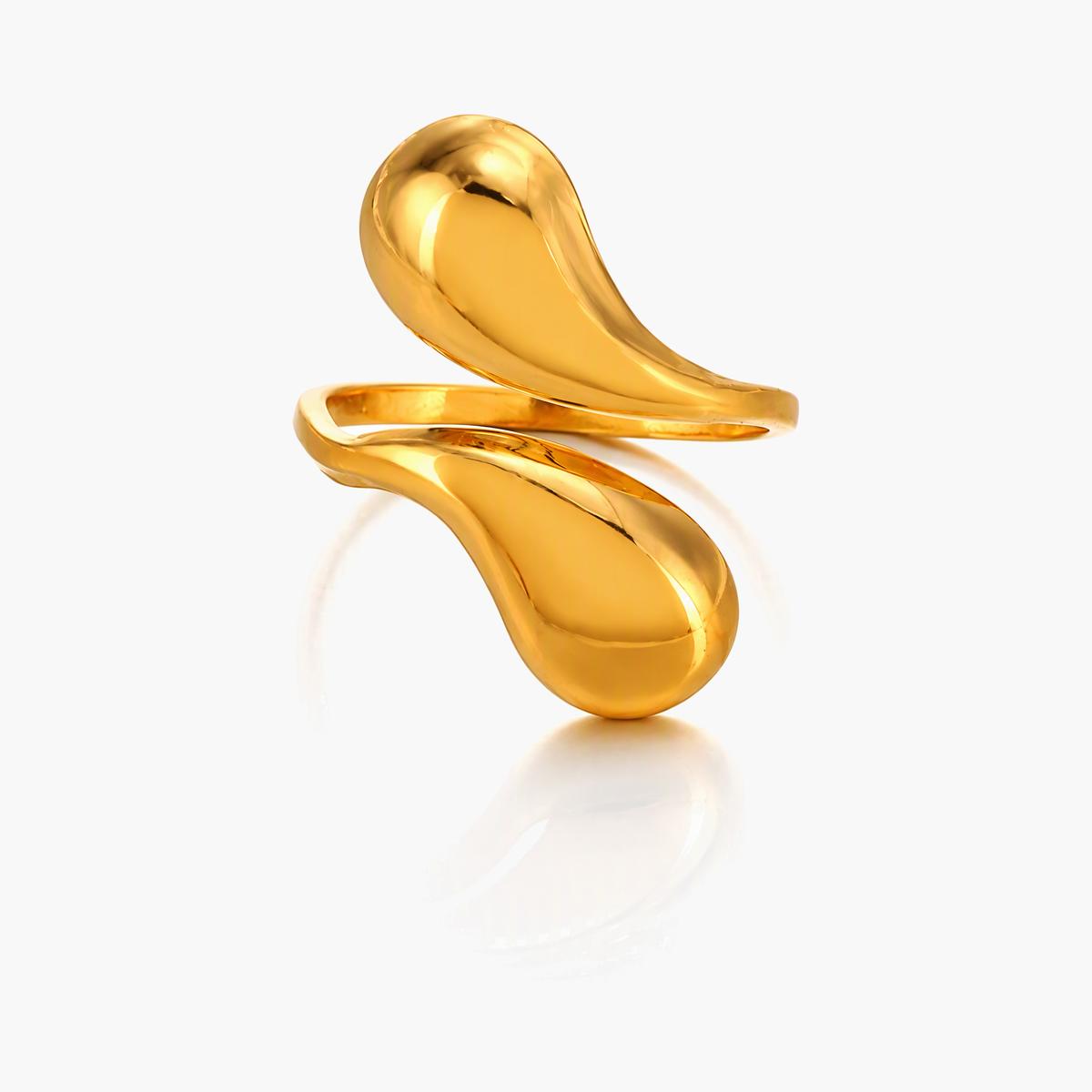 Trendy Double Teardrop Ring