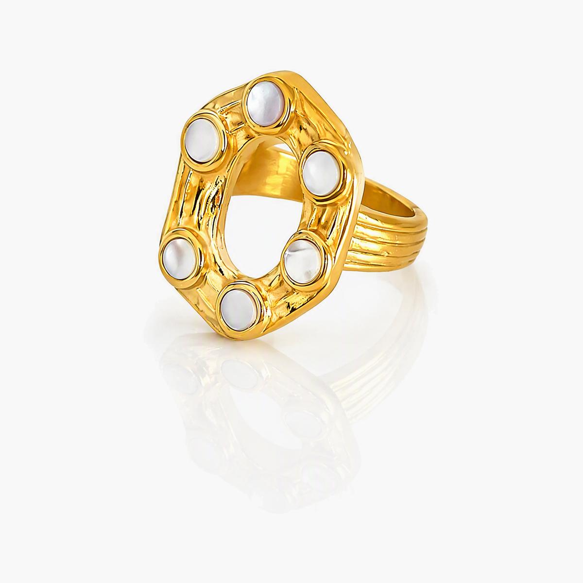 Chunky Hexagonal Open Ring