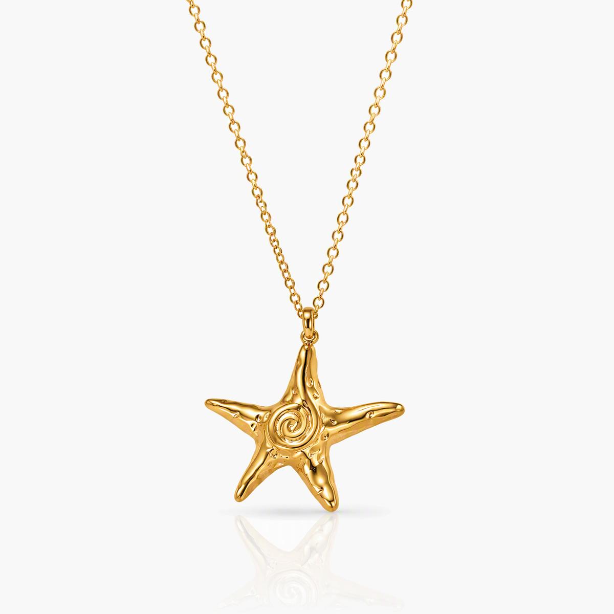 Sun Starfish Lotus Leaf Necklace