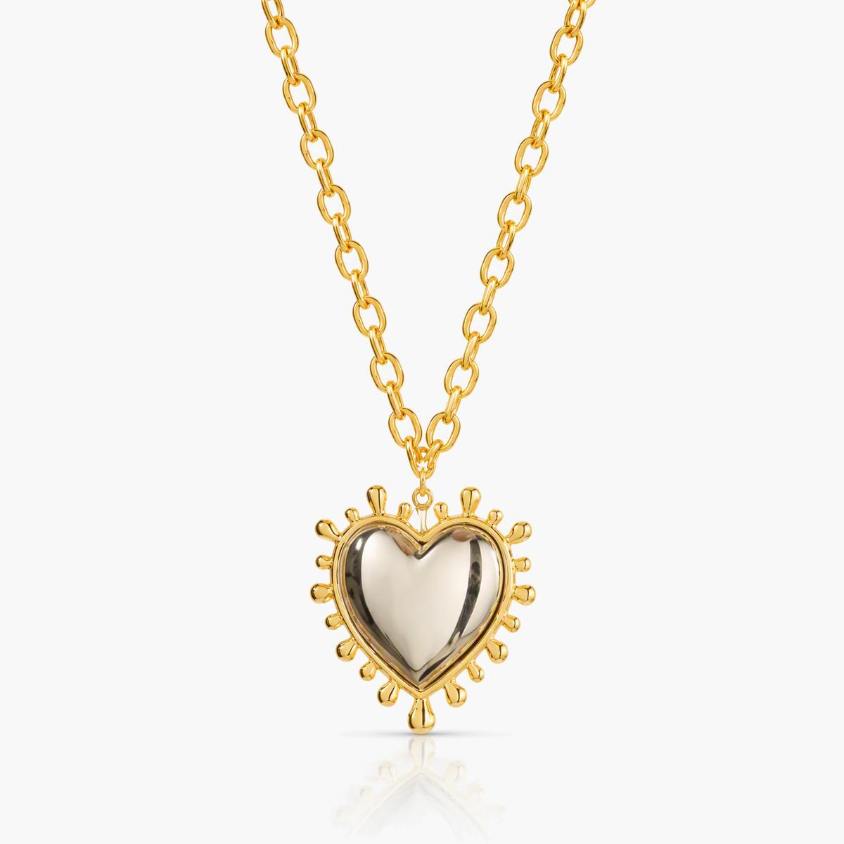 Vintage Sacred Heart Pendant Necklace