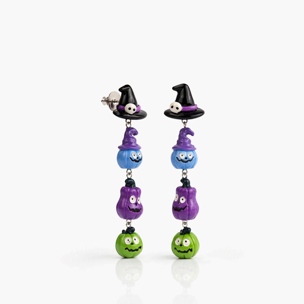 Cute Witch Hat Broom Drop Earrings